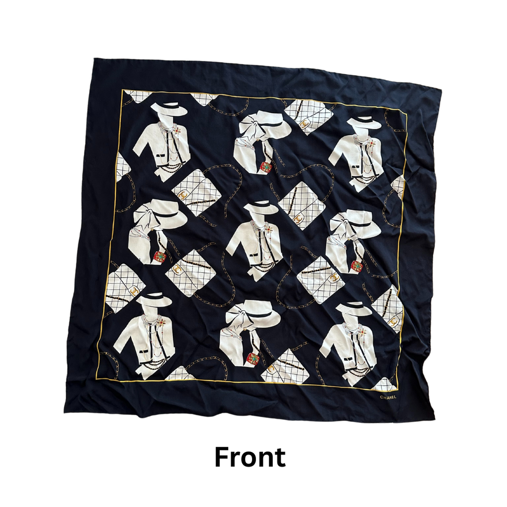 Chanel Vintage Silk Scarf Coco Chanel