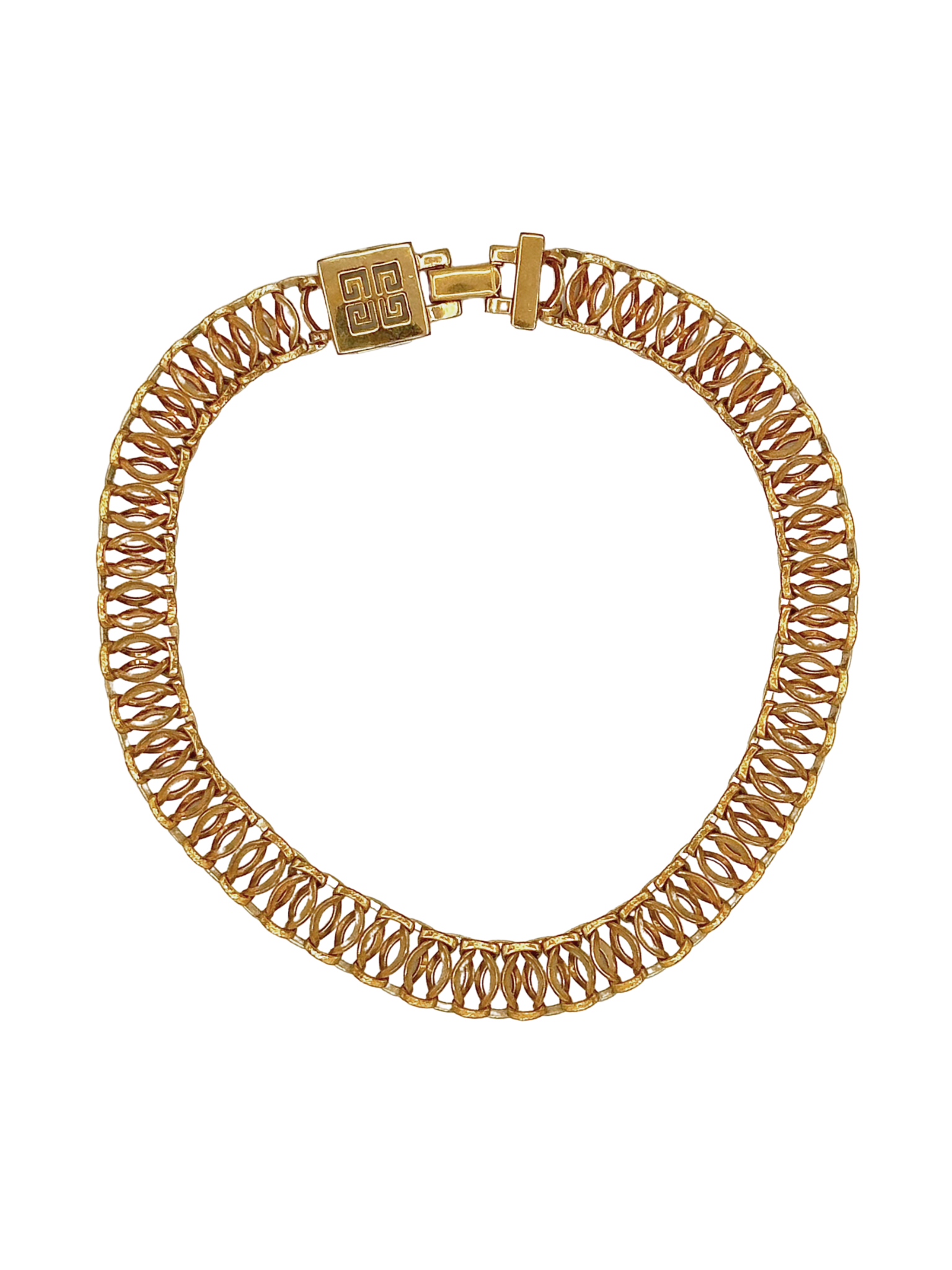 Givenchy Vintage Gold-Tone Woven Link Statement Choker Necklace