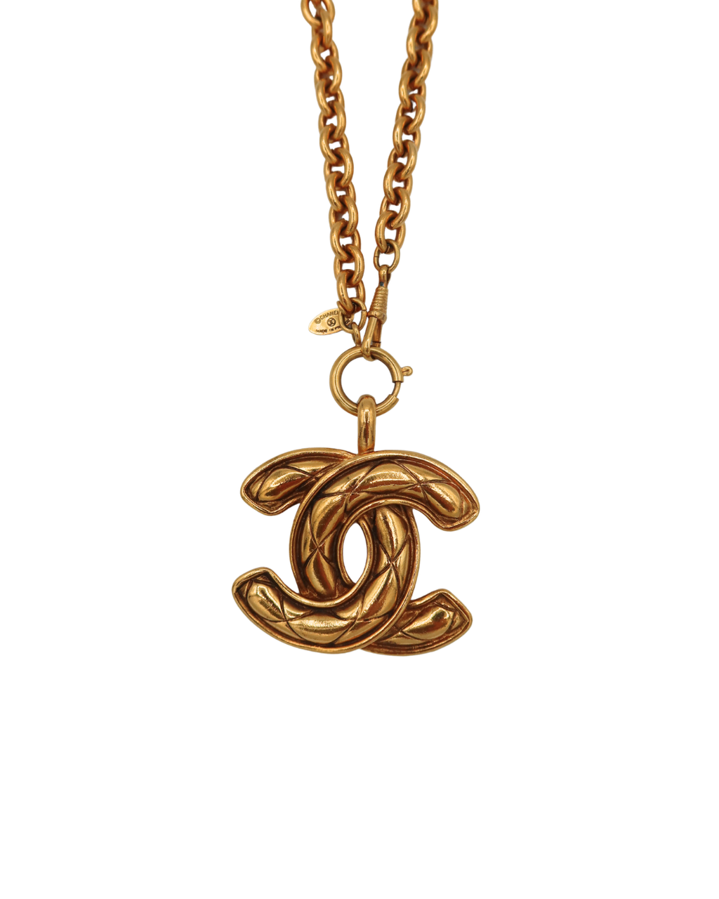 Chanel Matelassé Large Pendant Necklace