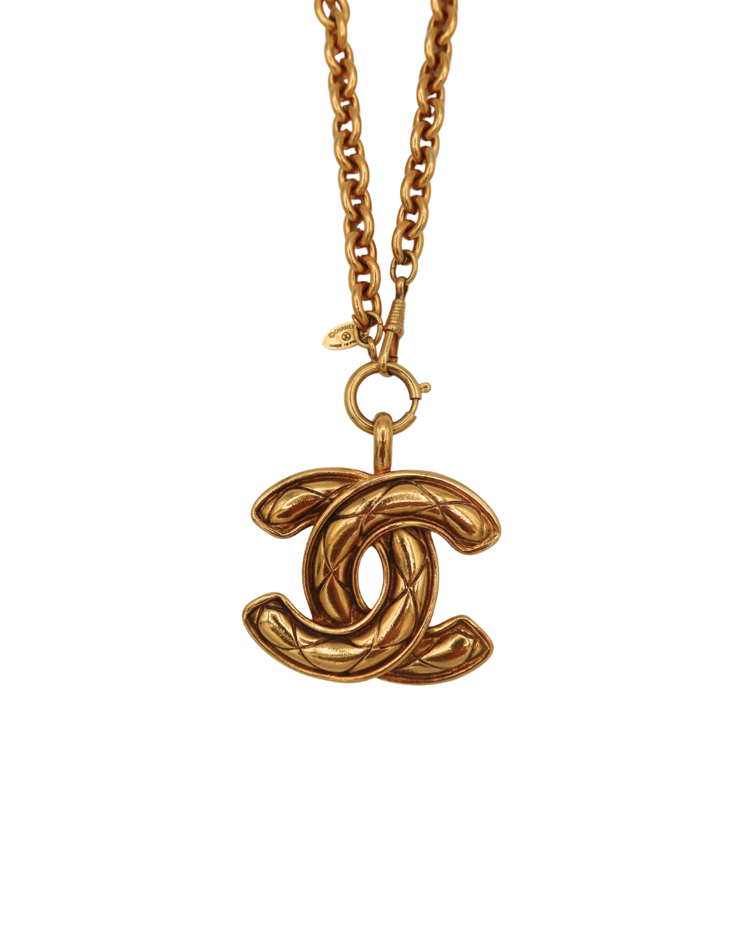 Chanel Matelassé Large Pendant Necklace