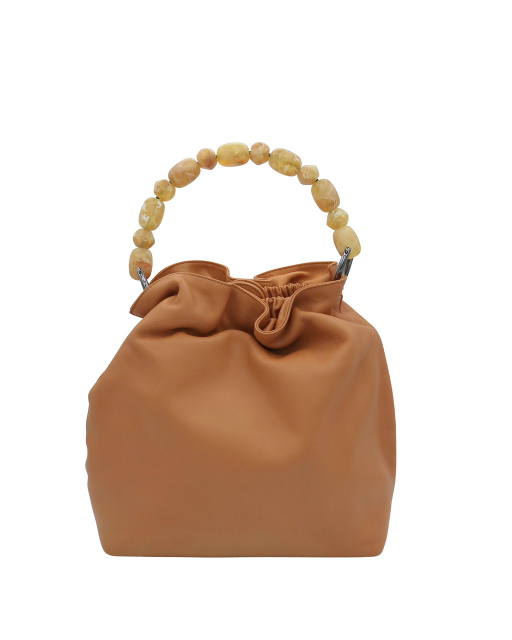 Christian Dior Maris Pearl Leather Handbag in Camel
