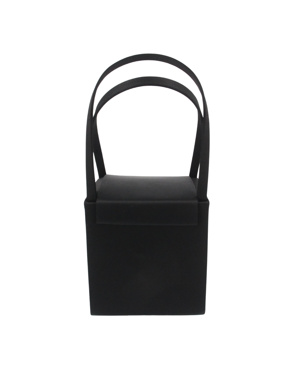 YSL Vintage Black Satin Box Bag with Rhinestone Heart