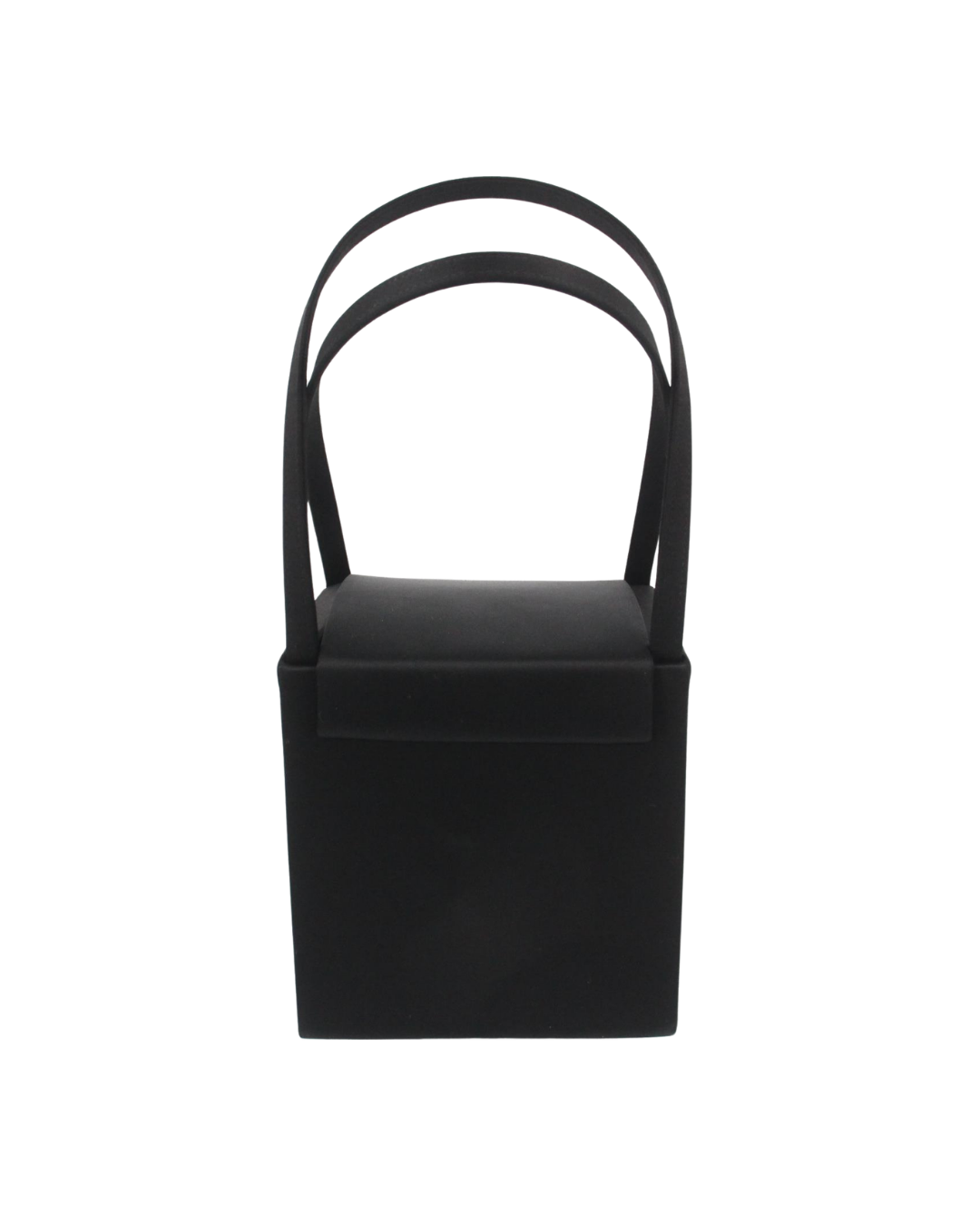 YSL Vintage Black Satin Box Bag with Rhinestone Heart