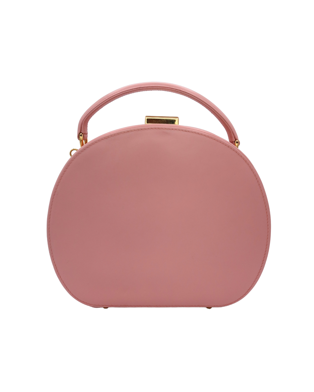 Gucci Vintage Pink Round Top Handle Bag with Chain 1992