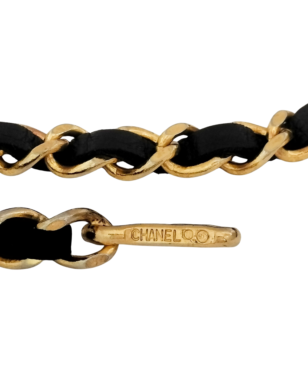 Chanel Black Chain Leather Belt 1982