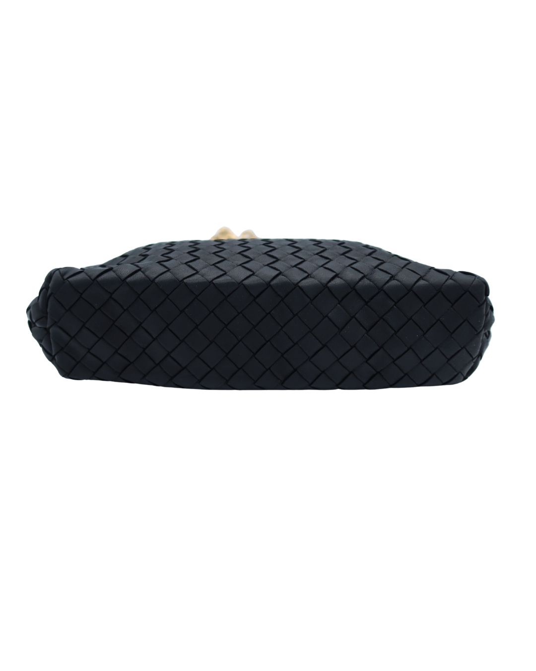Bottega Veneta Vintage Black Intrecciato Chain Shoulder Bag