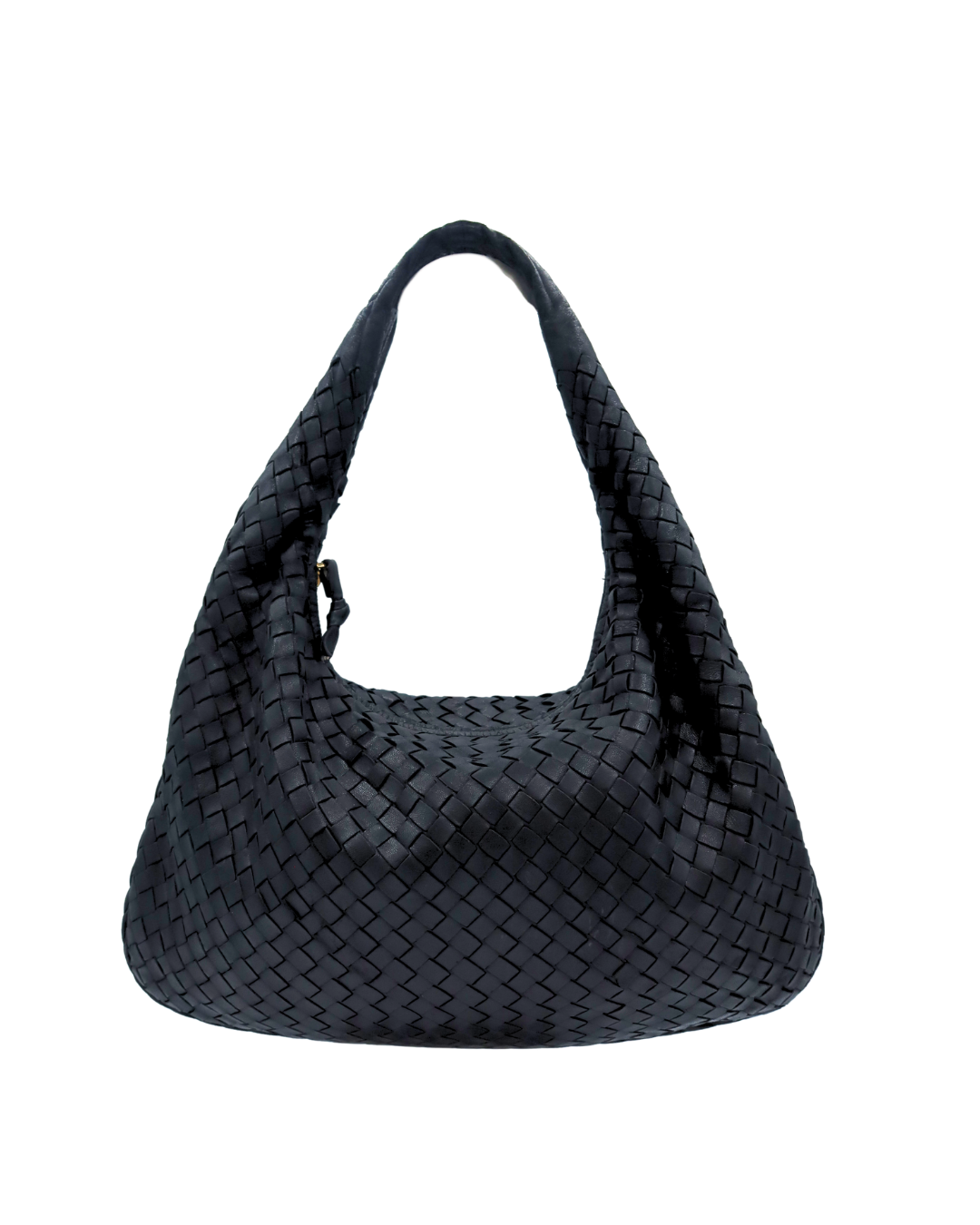 Bottega Black Intrecciato Hobo Bag