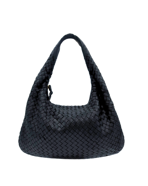 Bottega Black Intrecciato Hobo Bag