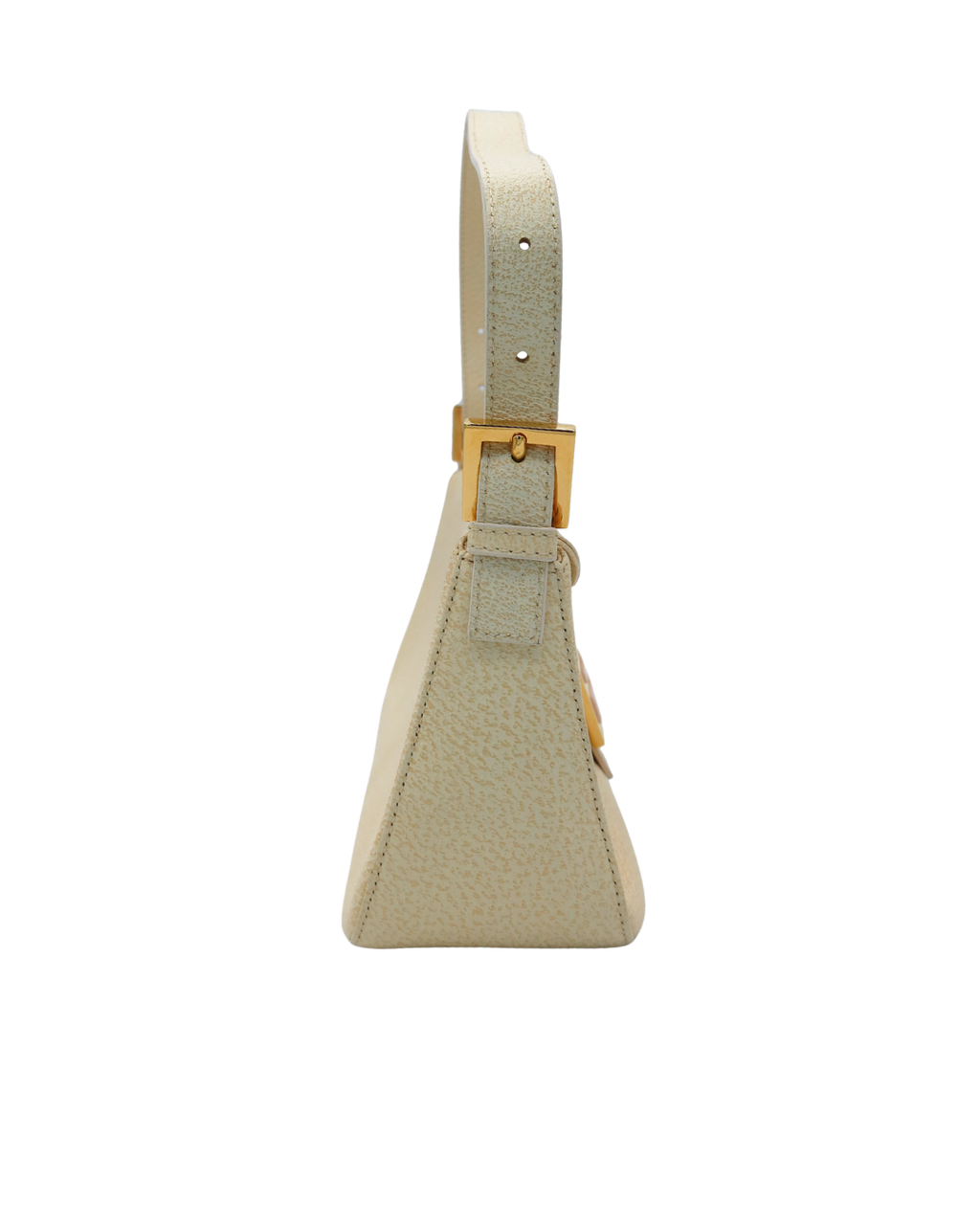 Fendi Vintage Cream Shoulder Bag with Pink Closure 2001