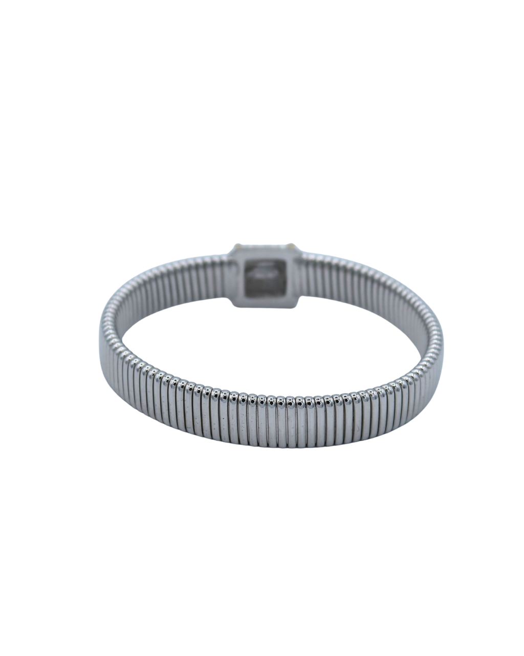Christian Dior Vintage Two-Tone Crystal Ribbed Bracelet
