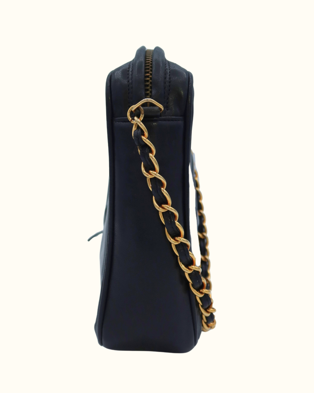 Chanel Coco Mark Lamb Fringe Chain Shoulder Bag