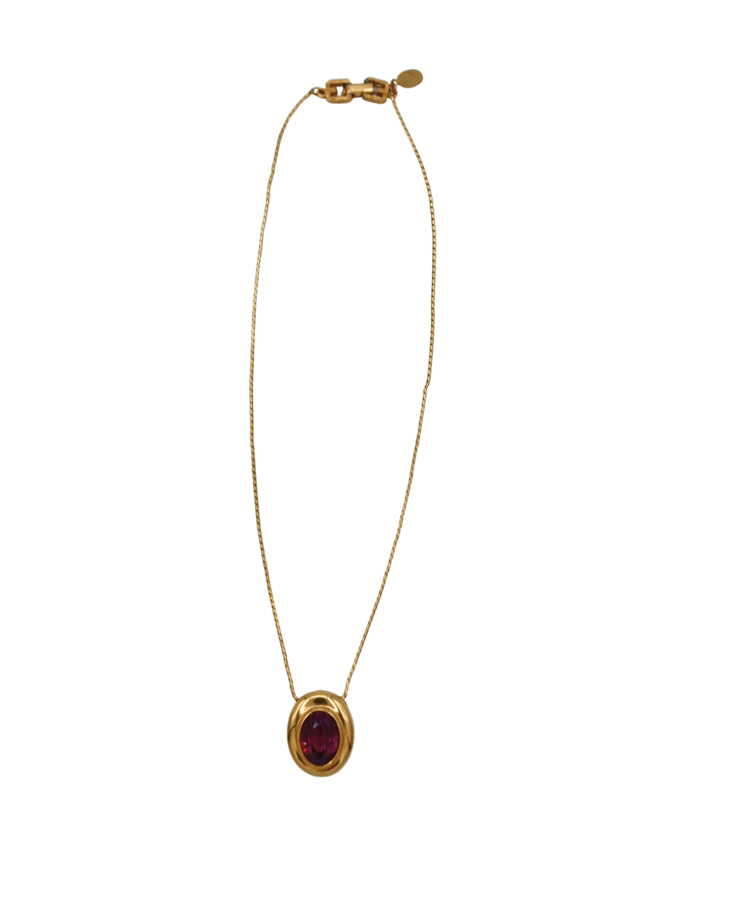 Givenchy Vintage Pink and Gold Toned Pendant Necklace