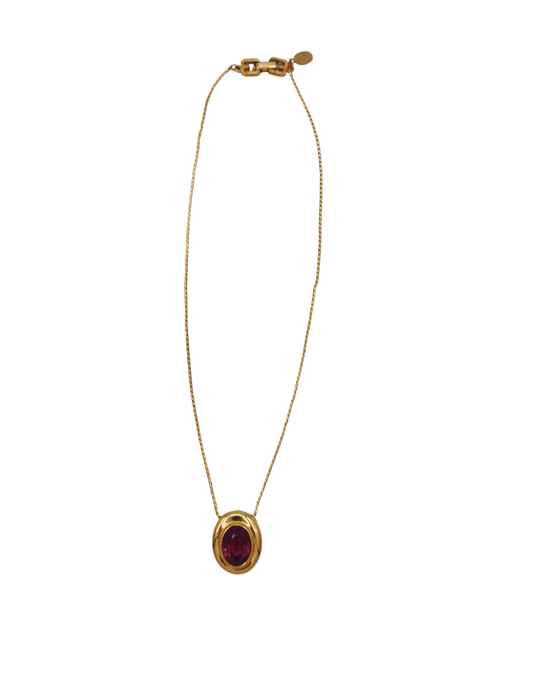 Givenchy Vintage Pink and Gold Toned Pendant Necklace