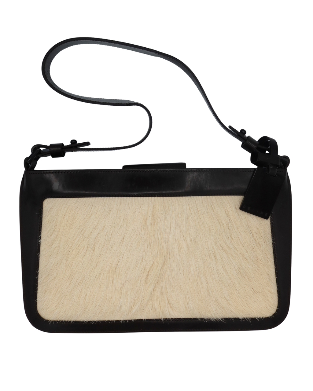 Celine Cream Pony Hair Shoulder Bag