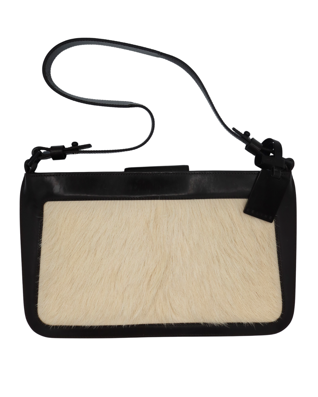 Celine Cream Pony Hair Shoulder Bag
