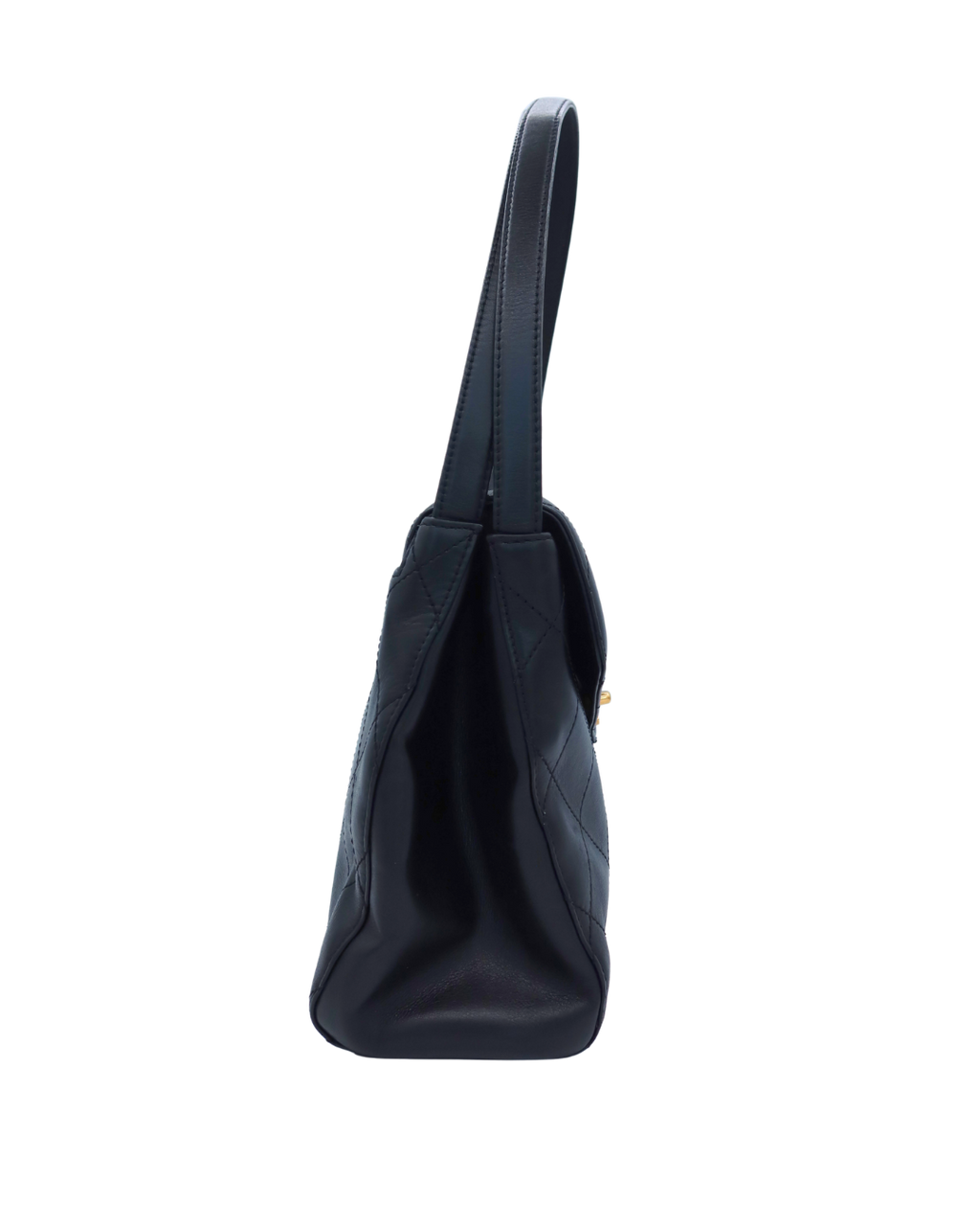 Chanel Vintage Black Matelasse Quilted Lambskin Shoulder Bag 1997–1999