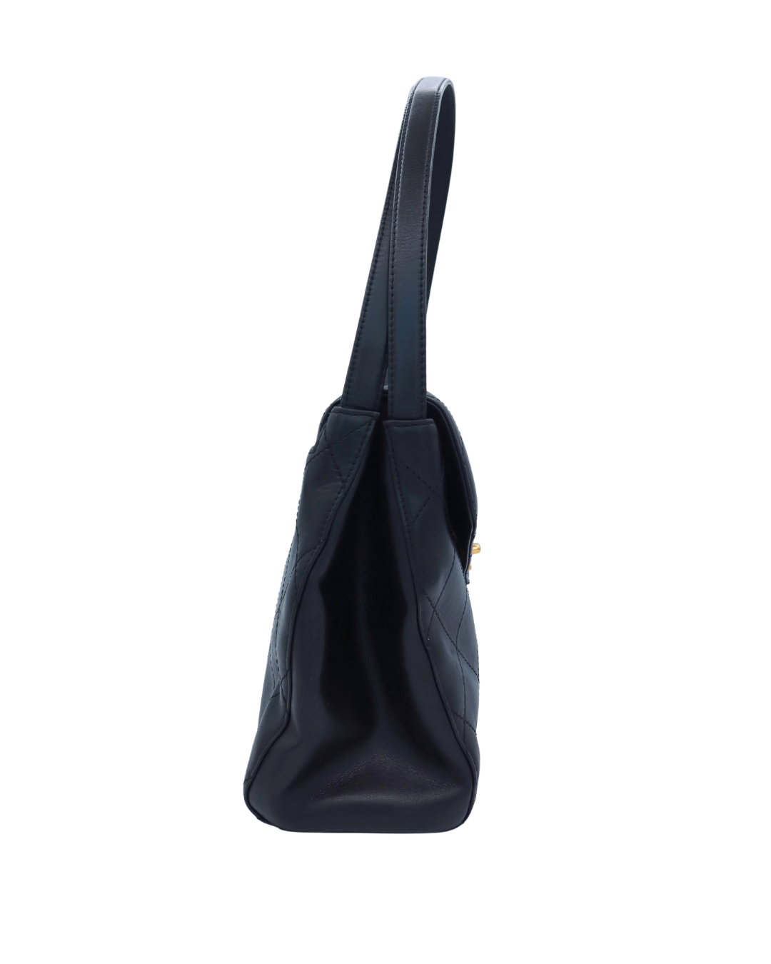 Chanel Vintage Black Matelasse Quilted Lambskin Shoulder Bag 1997–1999