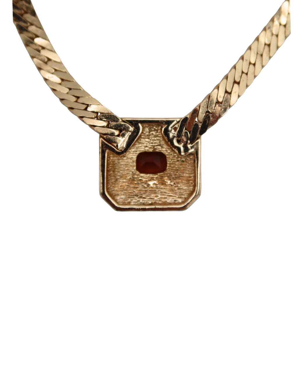 Dior Gold Toned Crystal Pendant Choker Necklace