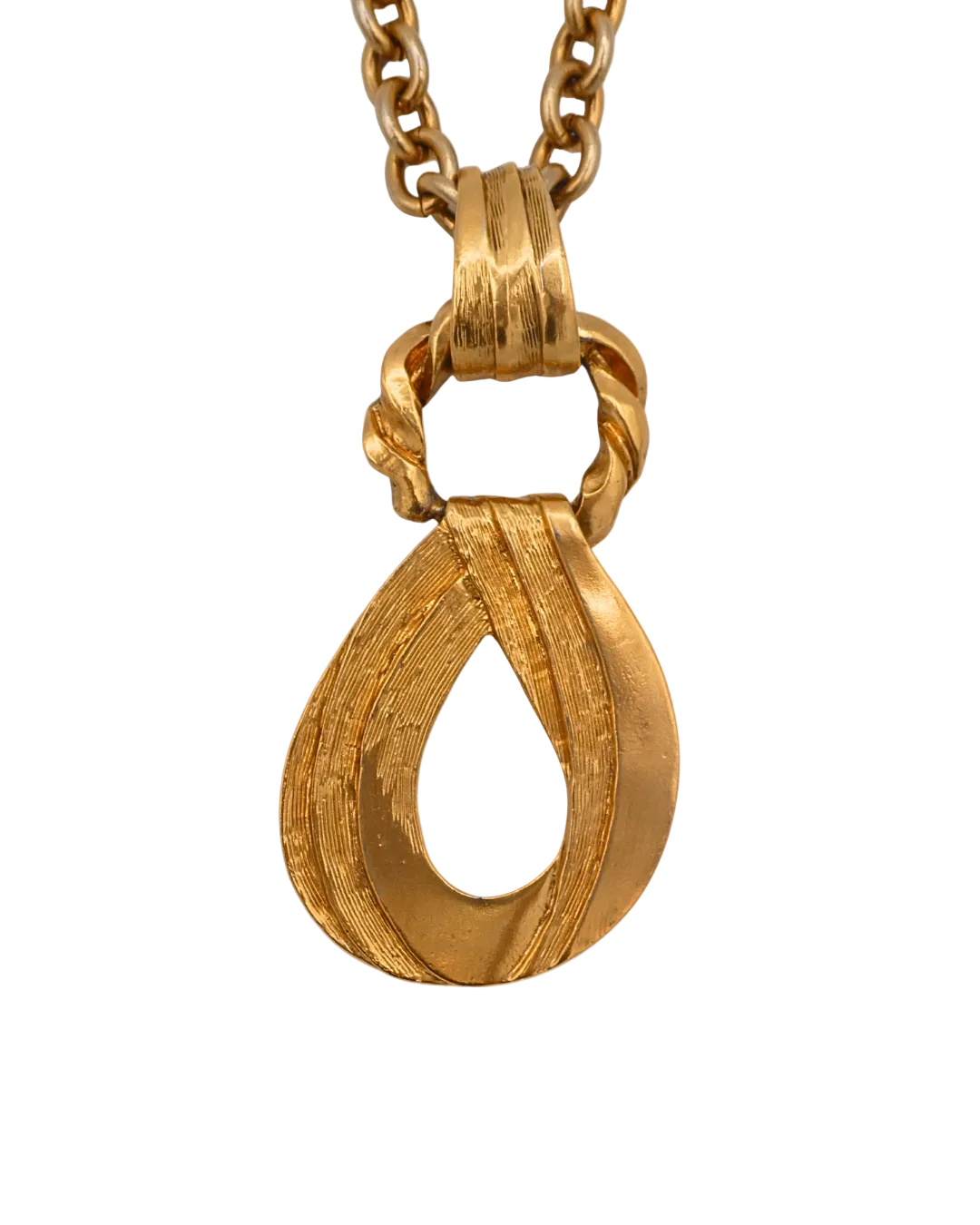 YSL Vintage Gold Toned Statement Pendant Necklace