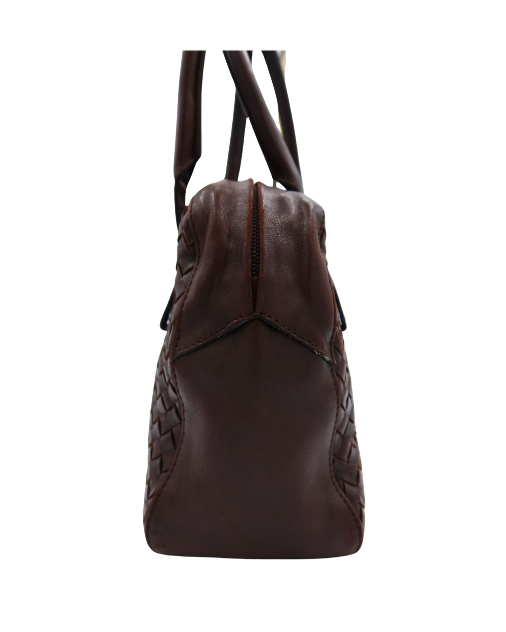 Bottega Veneta Brown Intrecciato Hand Bag with Crossbody Strap