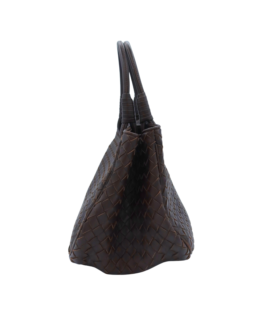 Bottega Veneta Brown Intrecciato Leather Top Handle Bag
