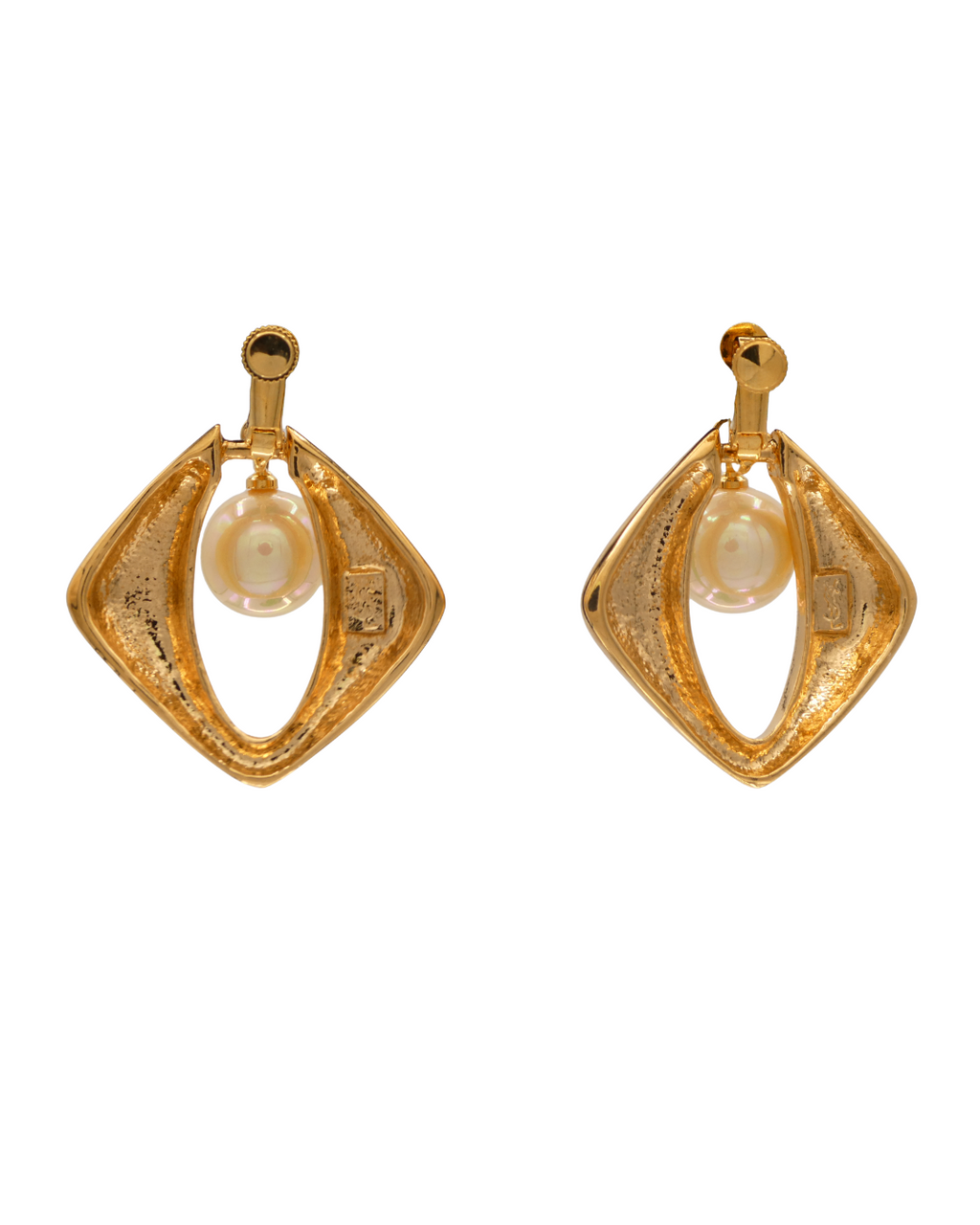 Yves Saint Laurent Vintage Gold & Pearl Drop Earrings
