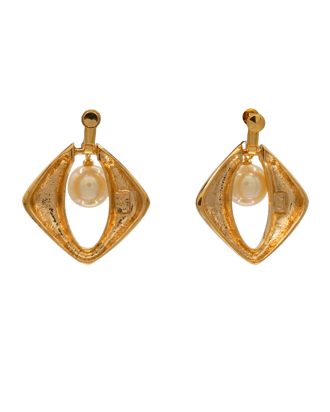 Yves Saint Laurent Vintage Gold & Pearl Drop Earrings