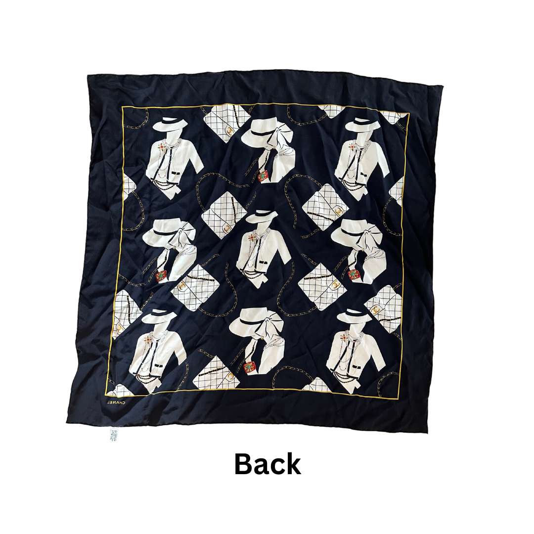 Chanel Vintage Silk Scarf Coco Chanel