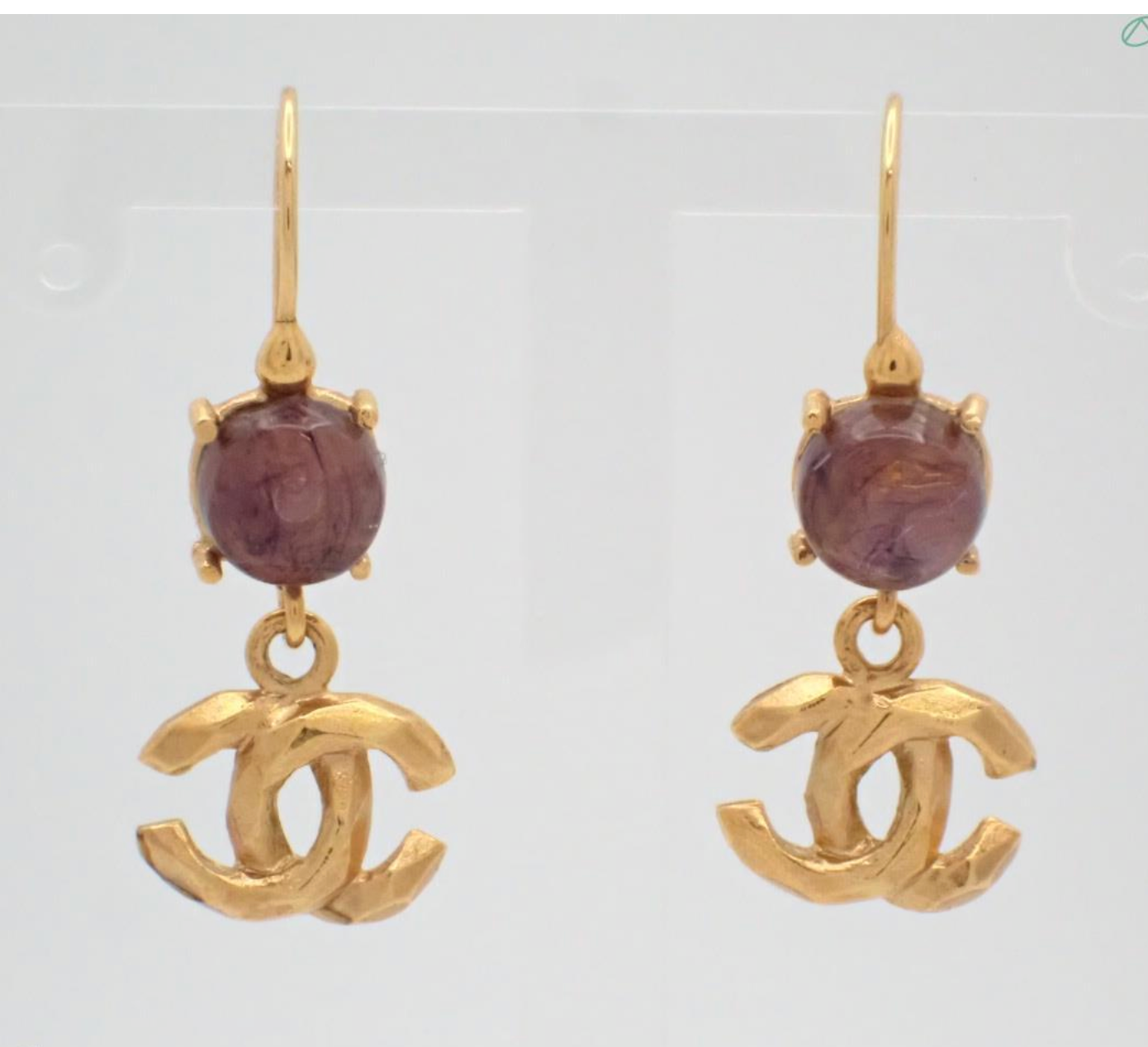 Chanel Gold red stone earrings