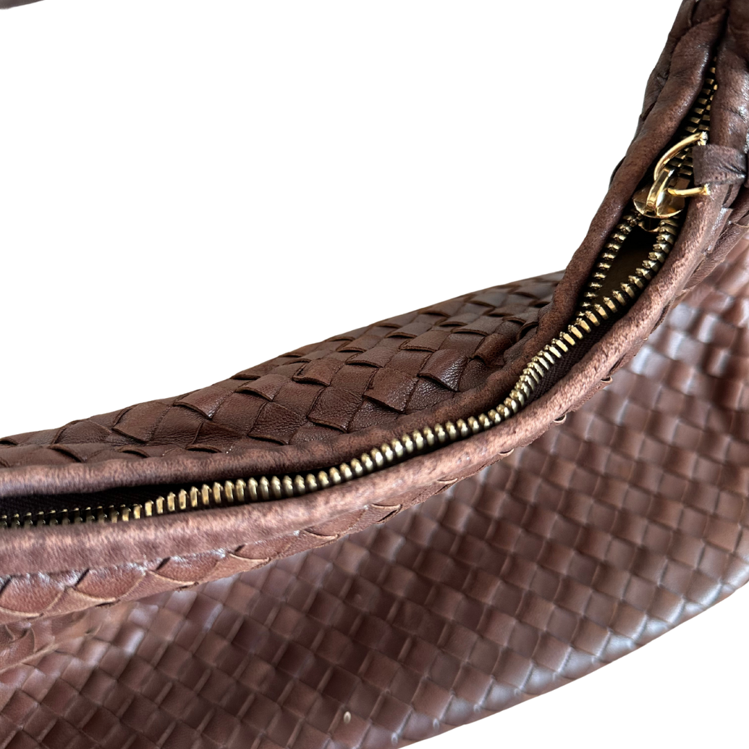 Bottega Veneta Brown Intrecciato Leather Hobo Bag