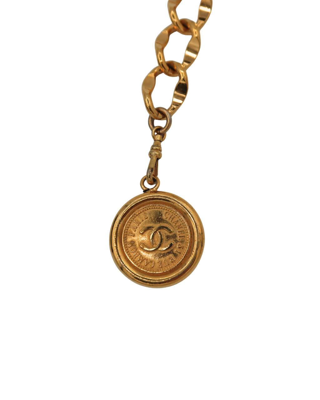 Chanel Vintage Gold-Plated Chain Belt with CC 31 Rue Cambon Medallion