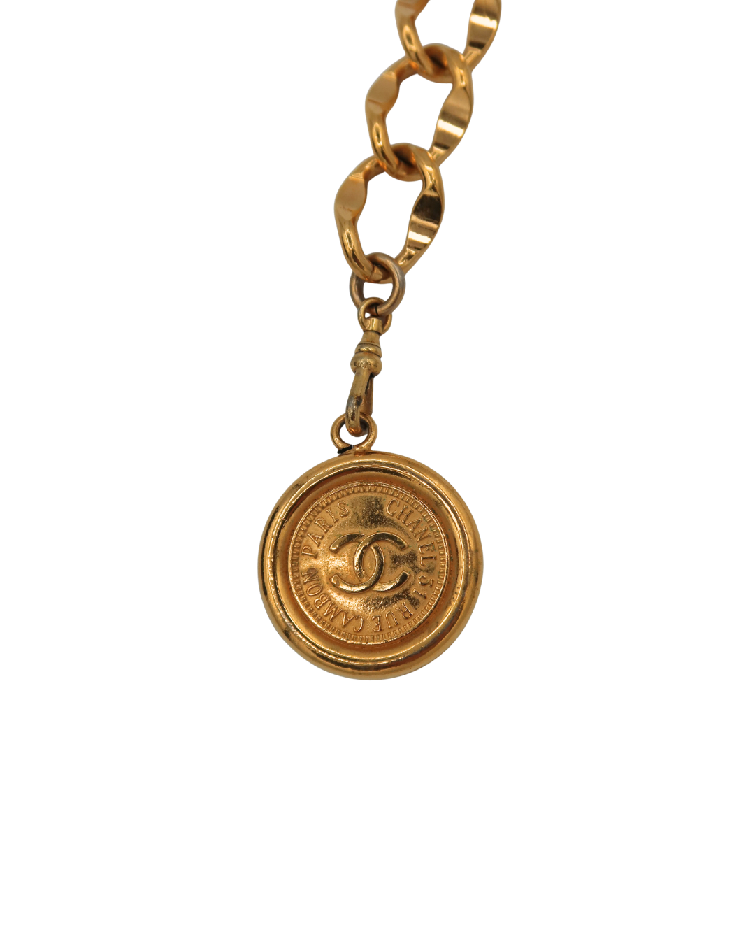 Chanel Vintage Gold-Plated Chain Belt with CC 31 Rue Cambon Medallion