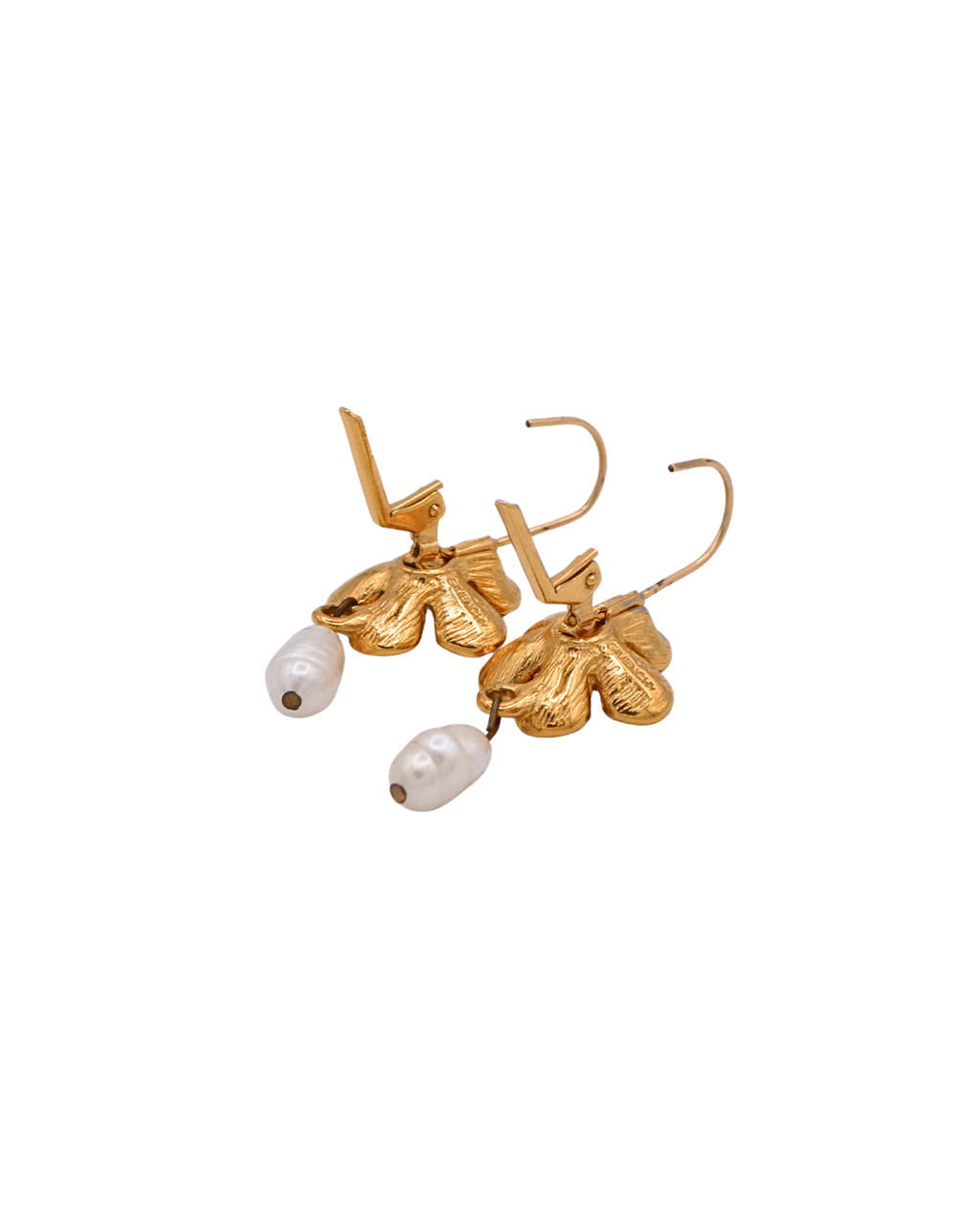 Givenchy Flower Earrings with Pave Crystal and Pearl