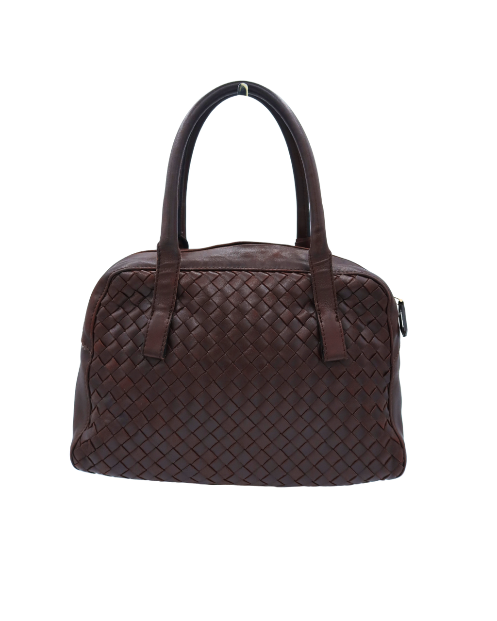 Bottega Veneta Brown Intrecciato Hand Bag with Crossbody Strap