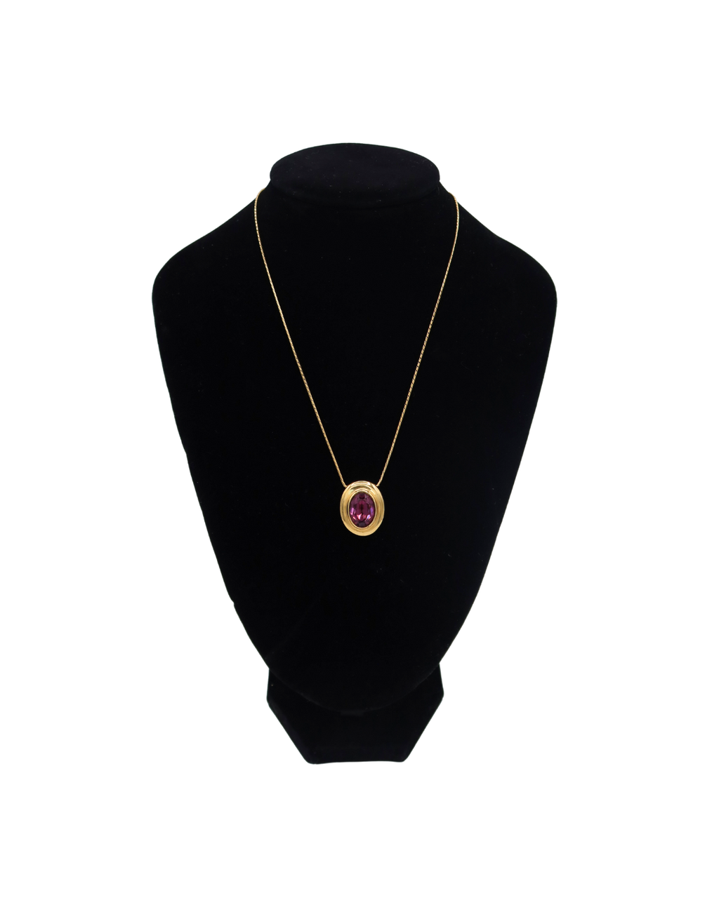 Givenchy Vintage Pink and Gold Toned Pendant Necklace