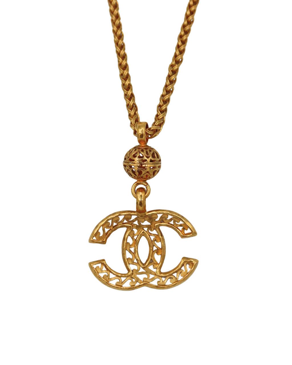 Chanel Coco Mark Gold Plated Necklace 96A