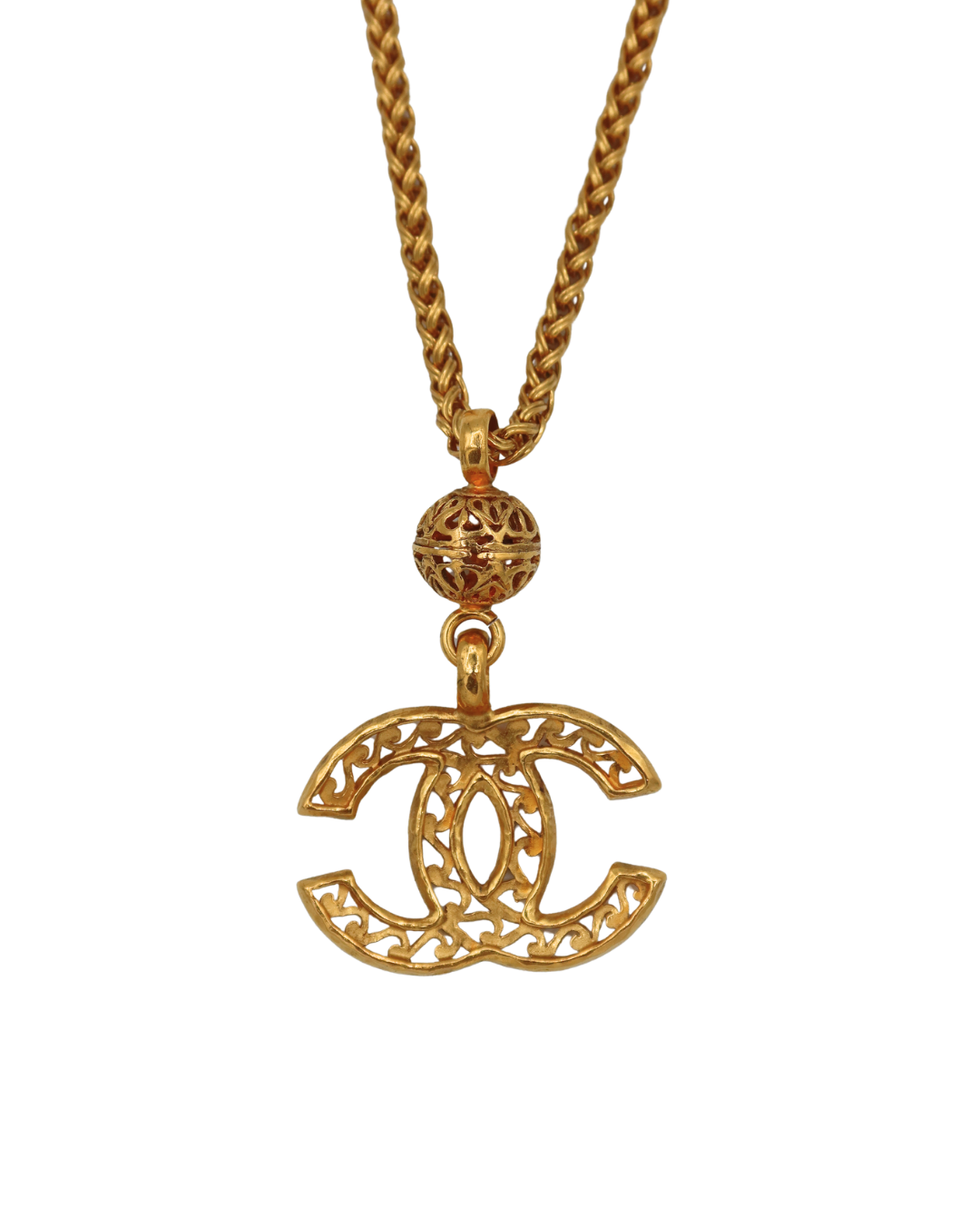Chanel Coco Mark Gold Plated Necklace 96A