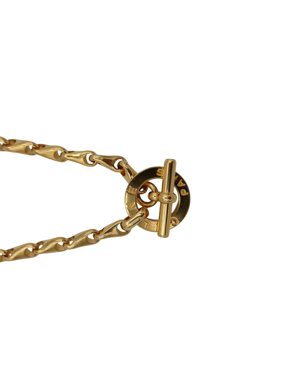 Celine Gold-Tone Circle Logo Long Chain Belt