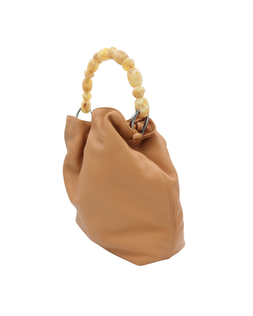 Christian Dior Maris Pearl Leather Handbag in Camel