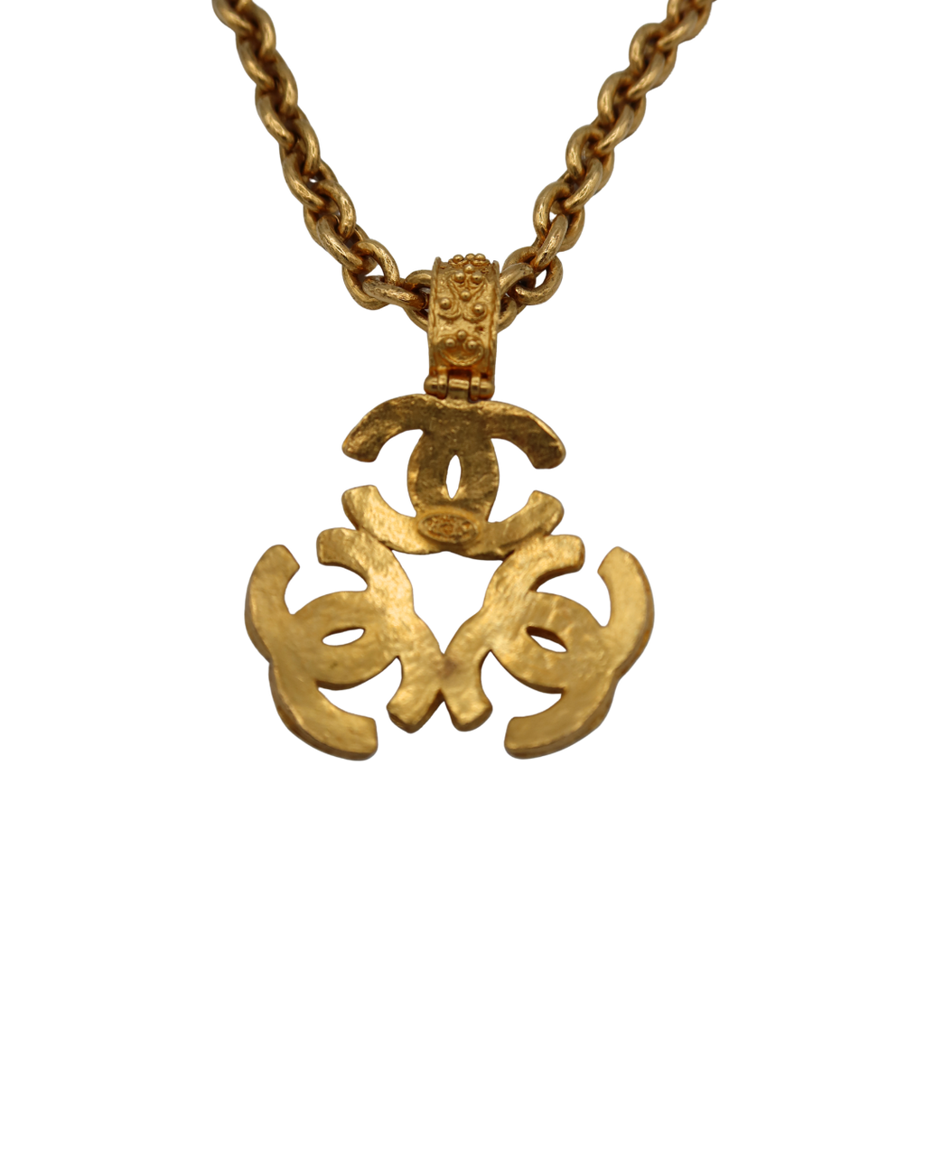 Chanel Vintage Triple Coco CC Pendant Necklace 1994