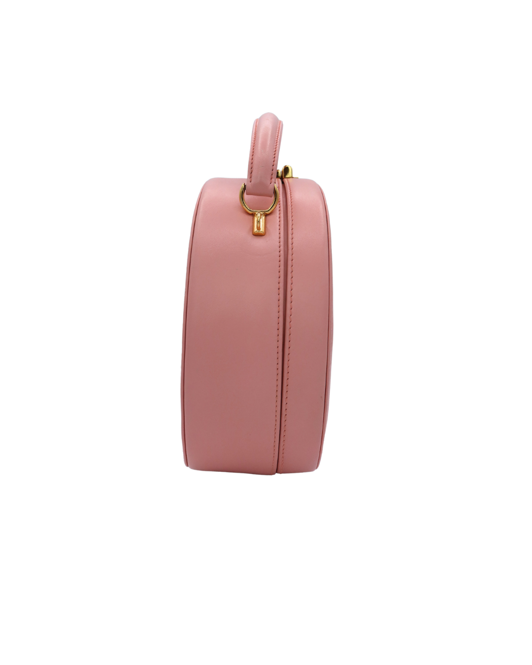 Gucci Vintage Pink Round Top Handle Bag with Chain 1992