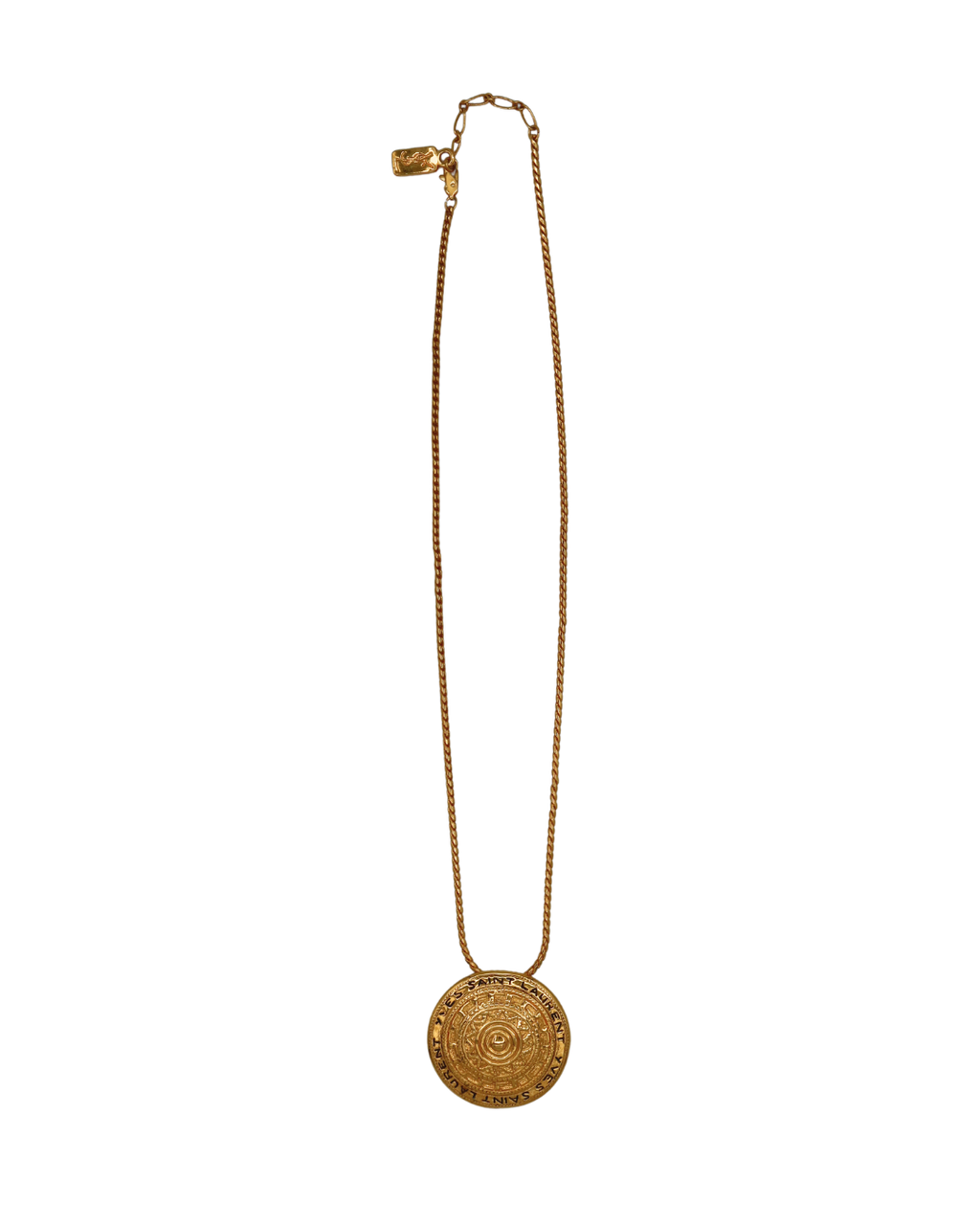 YSL Vintage Gold Coin Pendant Necklace
