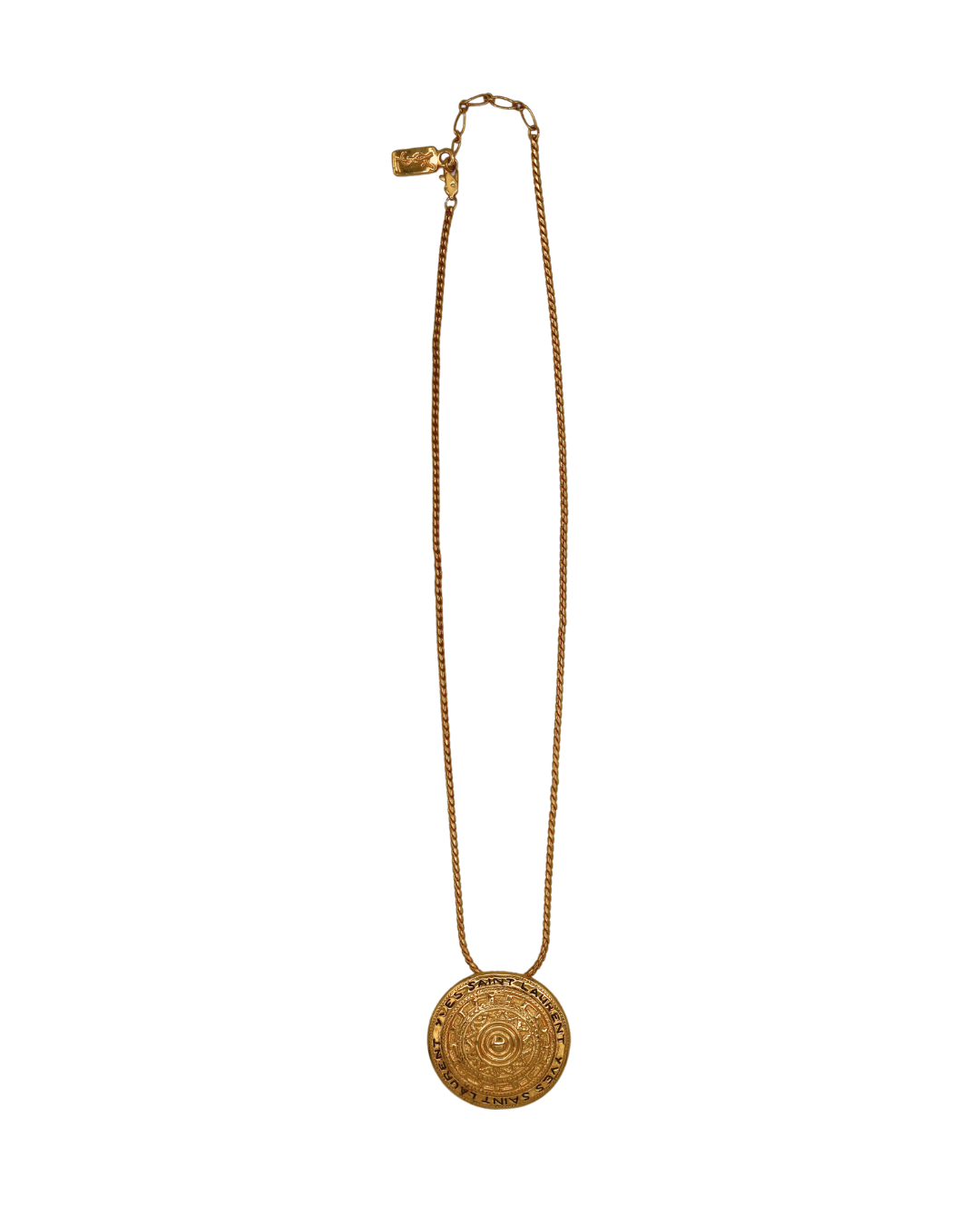 YSL Vintage Gold Coin Pendant Necklace
