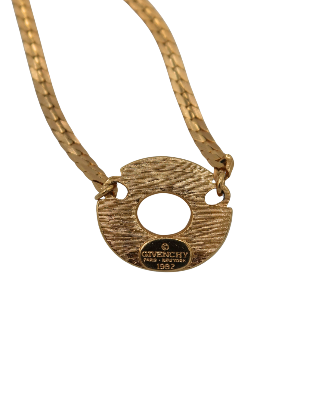 Givenchy Vintage Pearl & Rhinestone Gold-Tone Pendant Necklace 1982