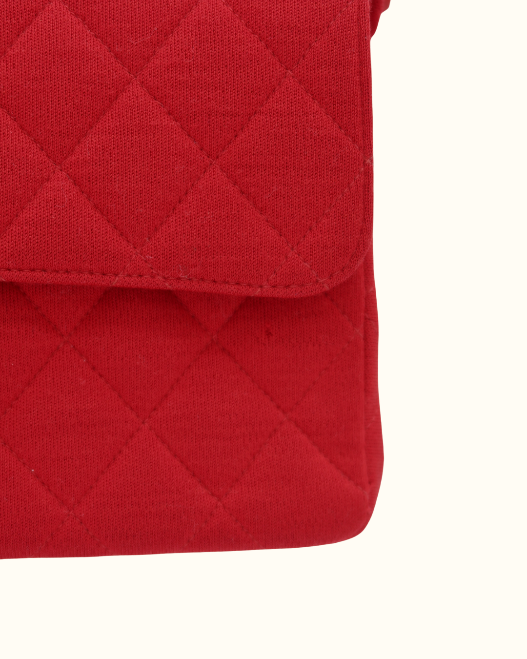 Chanel Classic Red Cotton Double Flap Bag