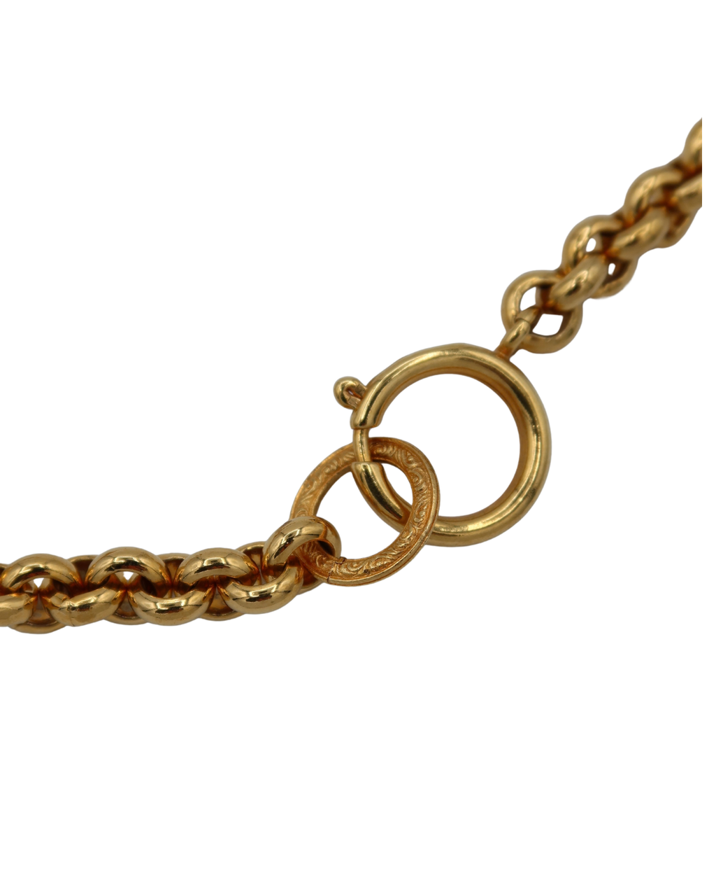 Chanel Vintage Gold-Tone CC Heart Pendant Necklace 1993 Spring