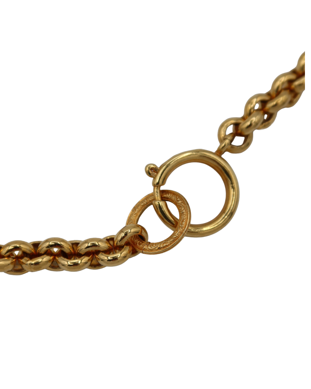 Chanel Vintage Gold-Tone CC Heart Pendant Necklace 1993 Spring