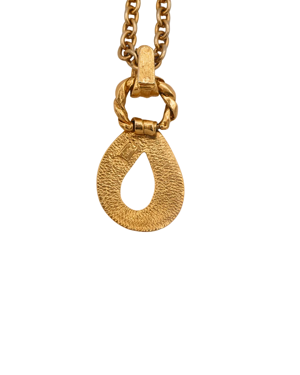 YSL Vintage Gold Toned Statement Pendant Necklace