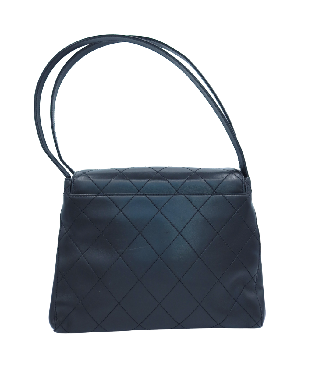 Chanel Vintage Black Matelasse Quilted Lambskin Shoulder Bag 1997–1999
