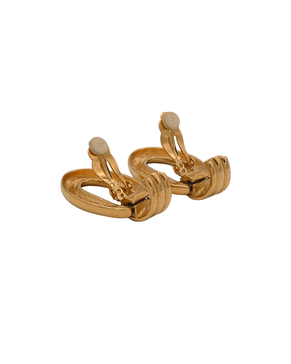 Givenchy Vintage Gold Tone Oval Door Knocker Clip On Earrings